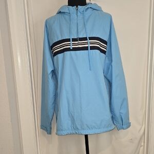 Reebok Light Blue Athletic Jacket with Navy and White Trim